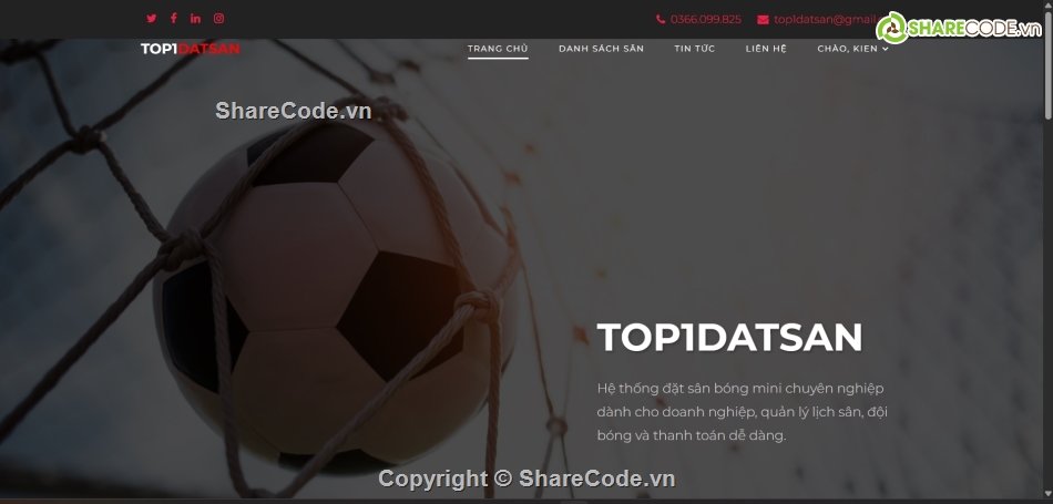 quản lý sân bóng,thanh toán vnpay,website đặt sân bóng,sân bóng,Code PHP,Source code web